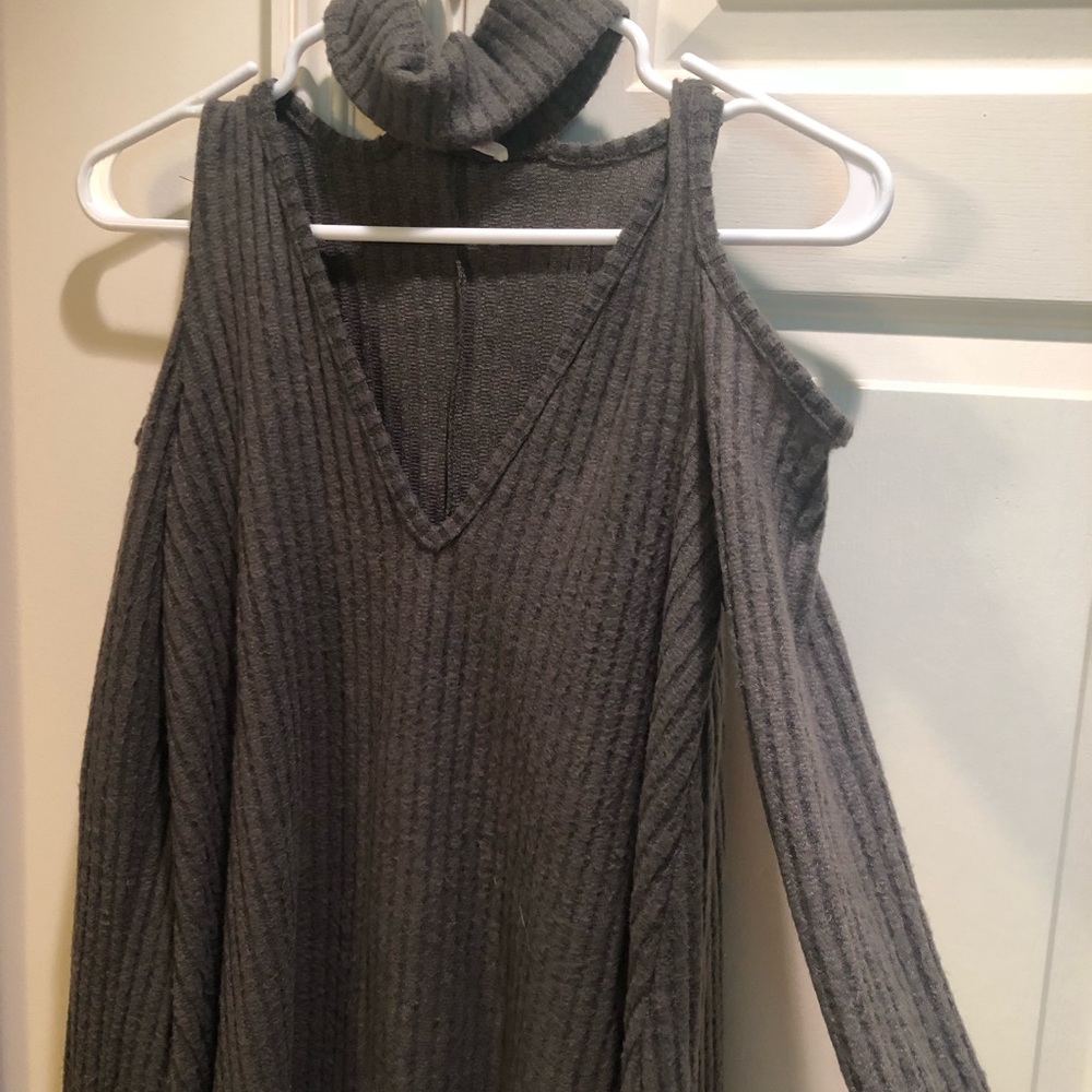cold-shoulder sweater